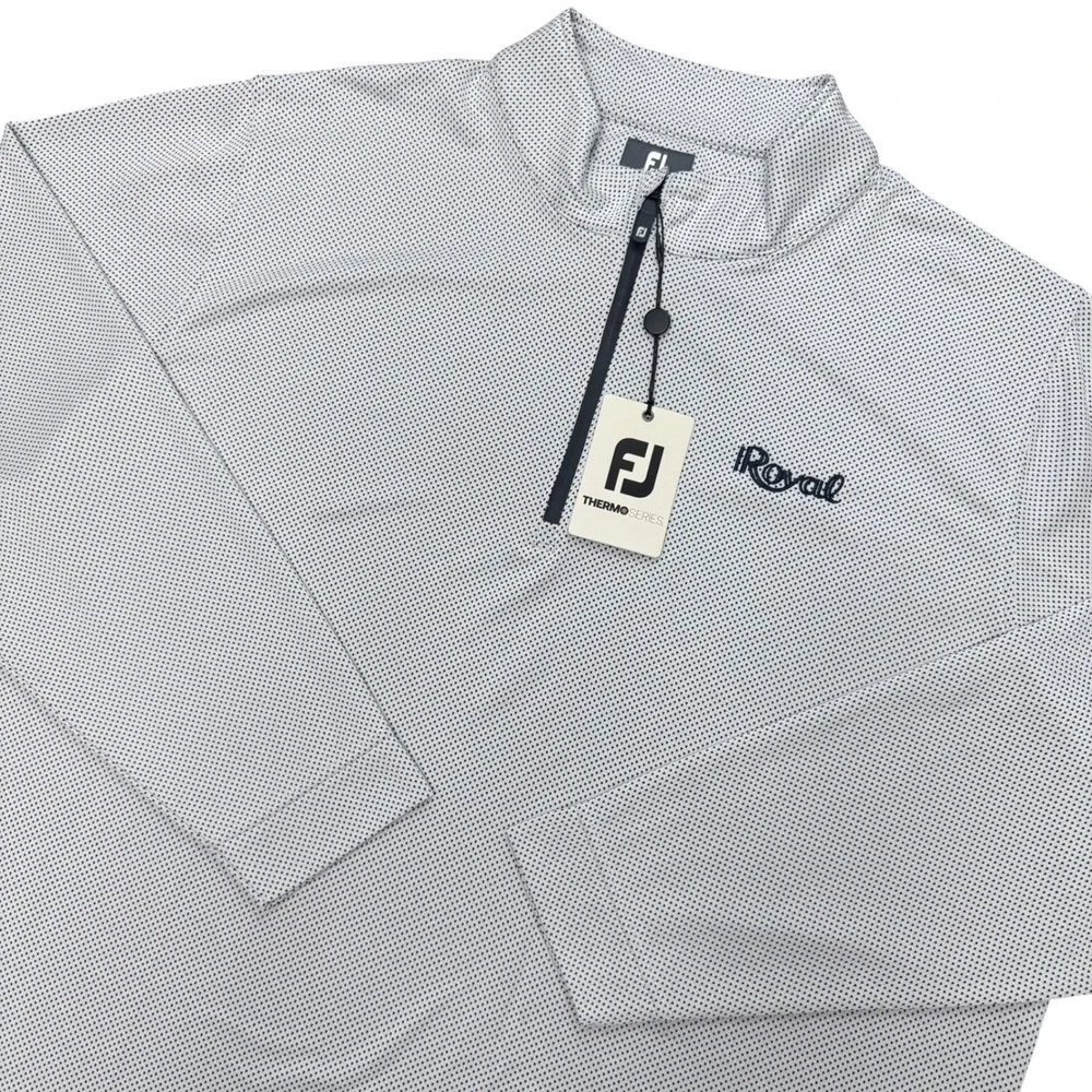 FootJoy ThermoSeries Midlayer Men 2XL White Navy Half Zip Golf Pullover NWT